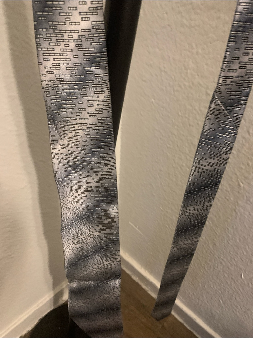Men's Silver Gray Patterned Tie - Unbranded